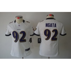 Women's Baltimore Ravens 92 Haloti Ngata White Limited Jerseys