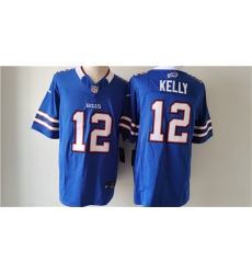 Buffalo Bills 12 Jim Kelly Blue 2023 F U S E Vapor Untouchable Limited Stitched Jersey