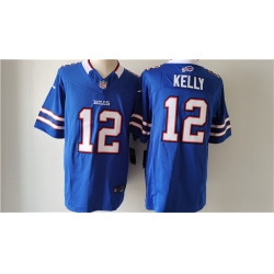 Buffalo Bills 12 Jim Kelly Blue 2023 F U S E Vapor Untouchable Limited Stitched Jersey