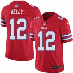 Buffalo Bills 12 Jim Kelly Limited Red Rush Vapor Untouchable NFL Jersey