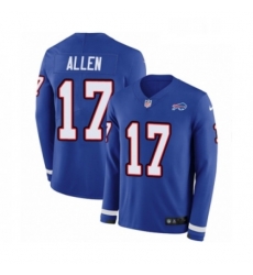 Buffalo Bills 17 Josh Allen Limited Royal Blue Therma Long Sleeve NFL Jersey