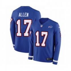 Buffalo Bills 17 Josh Allen Limited Royal Blue Therma Long Sleeve NFL Jersey