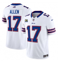 Buffalo Bills 17 Josh Allen White 2023 F U S E With 4 Star C Patch Vapor Untouchable Limited Stitched Jersey