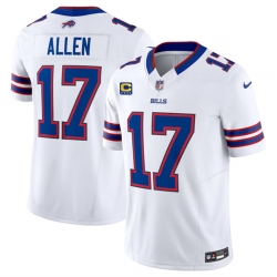 Buffalo Bills 17 Josh Allen White 2023 F U S E With 4 Star C Patch Vapor Untouchable Limited Stitched Jersey