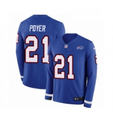 Buffalo Bills 21 Jordan Poyer Limited Royal Blue Therma Long Sleeve NFL Jersey