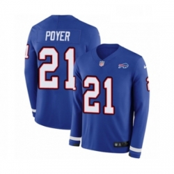 Buffalo Bills 21 Jordan Poyer Limited Royal Blue Therma Long Sleeve NFL Jersey