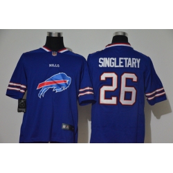 Buffalo Bills 26 Devin Singletary Royal Team Big Logo Vapor Untouchable Limited Jersey