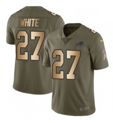 Buffalo Bills 27 TreDavious White Limited OliveGold 2017 Salute To Service NFL Jersey