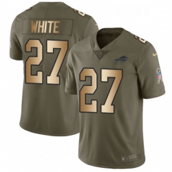 Buffalo Bills 27 TreDavious White Limited OliveGold 2017 Salute To Service NFL Jersey