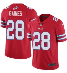 Buffalo Bills 28 E J Gaines Red Stitched NFL Limited Rush Jersey