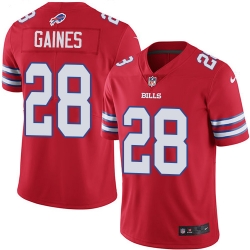 Buffalo Bills 28 E J Gaines Red Stitched NFL Limited Rush Jersey