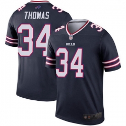 Buffalo Bills 34 Thurman Thomas Navy Legend Inverted Jersey