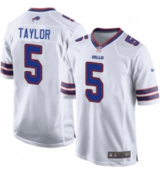 Buffalo Bills 5 Tyrod Taylor Game White NFL Jersey