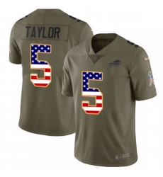 Buffalo Bills 5 Tyrod Taylor Limited OliveUSA Flag 2017 Salute To Service NFL Jersey