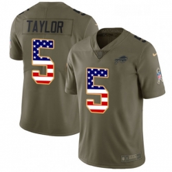 Buffalo Bills 5 Tyrod Taylor Limited OliveUSA Flag 2017 Salute To Service NFL Jersey