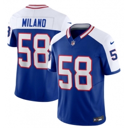 Buffalo Bills 58 Matt Milano Blue White 2023 F U S E Throwback Vapor Untouchable Limited Stitched Jersey