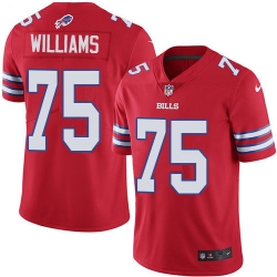 Buffalo Bills 75 Daryl Williams Red Stitched NFL Limited Rush Jersey