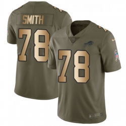 Buffalo Bills 78 Bruce Smith Limited OliveGold 2017 Salute To Service NFL Jersey