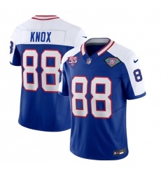 Buffalo Bills 88 Dawson Knox Blue White 35th And 75th Patch 2023 F U S E Throwback Vapor Untouchable Limited Stitched Jersey Buffalo Bills 88 Dawson Knox Blue White 35th And 75th Patch 2023 F U S E Throwback Vapor Untouchable Limited Stitched Jersey