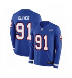 Buffalo Bills 91 Ed Oliver Limited Royal Blue Therma Long Sleeve Football Jersey