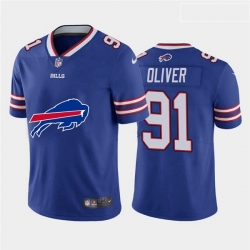 Buffalo Bills 91 Ed Oliver Royal Team Big Logo Vapor Untouchable Limited Jersey