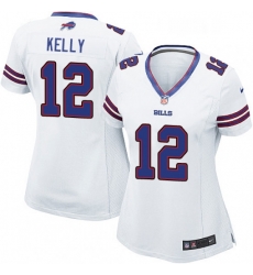 Women's Buffalo Bills 12 Jim Kelly Game White NFL Jersey