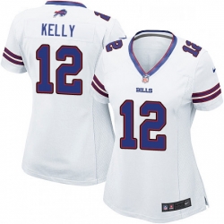 Women's Buffalo Bills 12 Jim Kelly Game White NFL Jersey