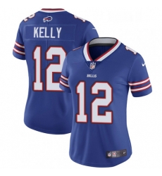 Women's Buffalo Bills 12 Jim Kelly Royal Blue Team Color Vapor Untouchable Limited Player NFL Jersey