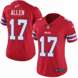 Women's Buffalo Bills 17 Josh Allen Limited Red Rush Vapor Untouchable NFL Jersey