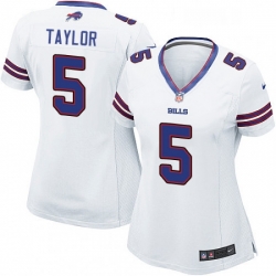 Women's Buffalo Bills 5 Tyrod Taylor Game White NFL Jersey