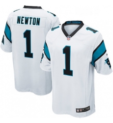 Carolina Panthers 1 Cam Newton Game White NFL Jersey
