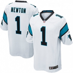 Carolina Panthers 1 Cam Newton Game White NFL Jersey