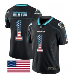 Carolina Panthers 1 Cam Newton Limited Black Rush USA Flag NFL Jersey Carolina Panthers 1 Cam Newton Limited Black Rush USA Flag NFL Jersey