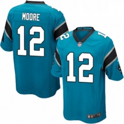 Carolina Panthers 12 DJ Moore Game Blue Alternate NFL Jersey