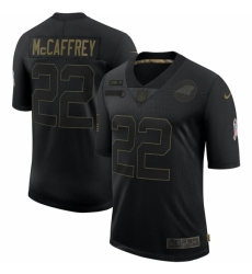 Carolina Panthers 22 Christian McCaffrey Black 2020 Salute To Service Limited Jersey