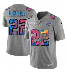 Carolina Panthers 22 Christian McCaffrey Multi Color 2020 NFL Crucial Catch NFL Jersey Greyheather
