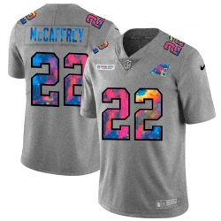 Carolina Panthers 22 Christian McCaffrey Multi Color 2020 NFL Crucial Catch NFL Jersey Greyheather