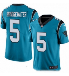 Carolina Panthers 5 Teddy Bridgewater Blue Stitched NFL Limited Rush Jersey Carolina Panthers 5 Teddy Bridgewater Blue Stitched NFL Limited Rush Jersey