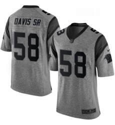 Carolina Panthers 58 Thomas Davis Limited Gray Gridiron NFL Jersey Carolina Panthers 58 Thomas Davis Limited Gray Gridiron NFL Jersey
