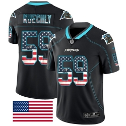Carolina Panthers 59 Luke Kuechly Black Stitched NFL Limited Rush USA Flag Jersey