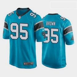 Carolina Panthers 95 Derrick Brown Blue Game Jersey
