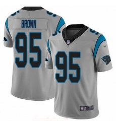 Carolina Panthers 95 Derrick Brown Silver Stitched NFL Limited Inverted Legend Jersey