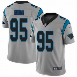 Carolina Panthers 95 Derrick Brown Silver Stitched NFL Limited Inverted Legend Jersey