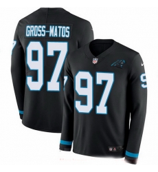 Carolina Panthers 97 Yetur Gross Matos Black Team Color Stitched NFL Limited Therma Long Sleeve Jersey Carolina Panthers 97 Yetur Gross Matos Black Team Color Stitched NFL Limited Therma Long Sleeve Jersey