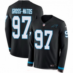 Carolina Panthers 97 Yetur Gross Matos Black Team Color Stitched NFL Limited Therma Long Sleeve Jersey