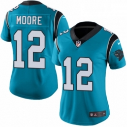 Women's Carolina Panthers 12 DJ Moore Blue Alternate Vapor Untouchable Elite Player NFL Jersey