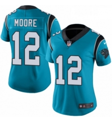 Women's Carolina Panthers 12 DJ Moore Blue Alternate Vapor Untouchable Limited Player NFL Jersey