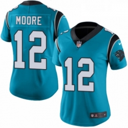 Women's Carolina Panthers 12 DJ Moore Limited Blue Rush Vapor Untouchable NFL Jersey