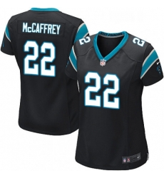 Women's Carolina Panthers 22 Christian McCaffrey Game Black Team Color NFL Jersey