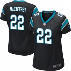 Women's Carolina Panthers 22 Christian McCaffrey Game Black Team Color NFL Jersey